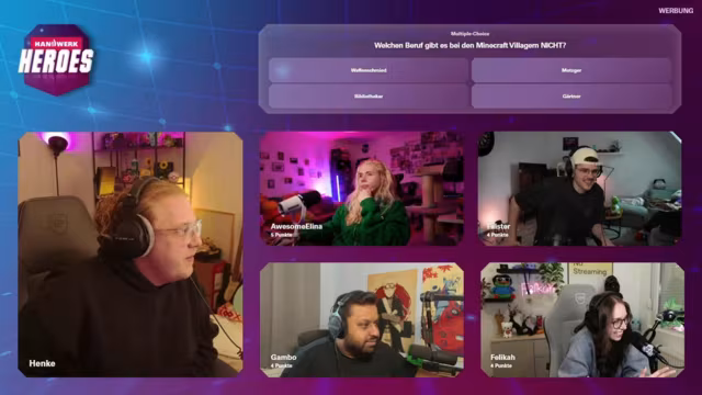 Quiz mit Handwerksfragen und Minecraft-Challenges