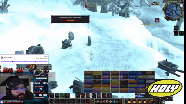 Ein World-of-Warcraft-Stream mit verschiedenen Aktivitäten