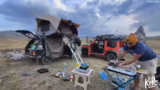 Camp-Aufbau und kulinarische…