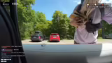 Kampf mit dem Wind beim Aufpu…